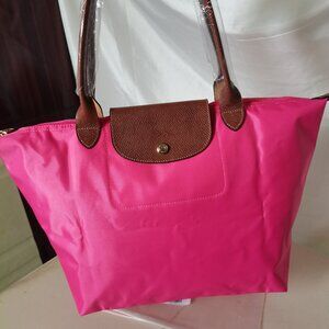 Pink Longchamp Nylon Tote Le Pliage Shoulder Bag Travel Bag